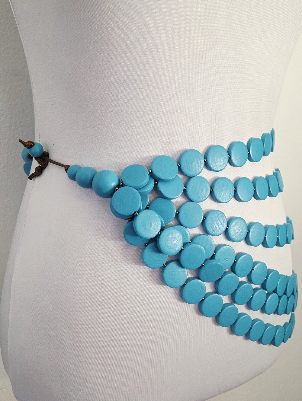Turquoise Layered Cover Up Belt Ties on the side - Picture 5 of 9
